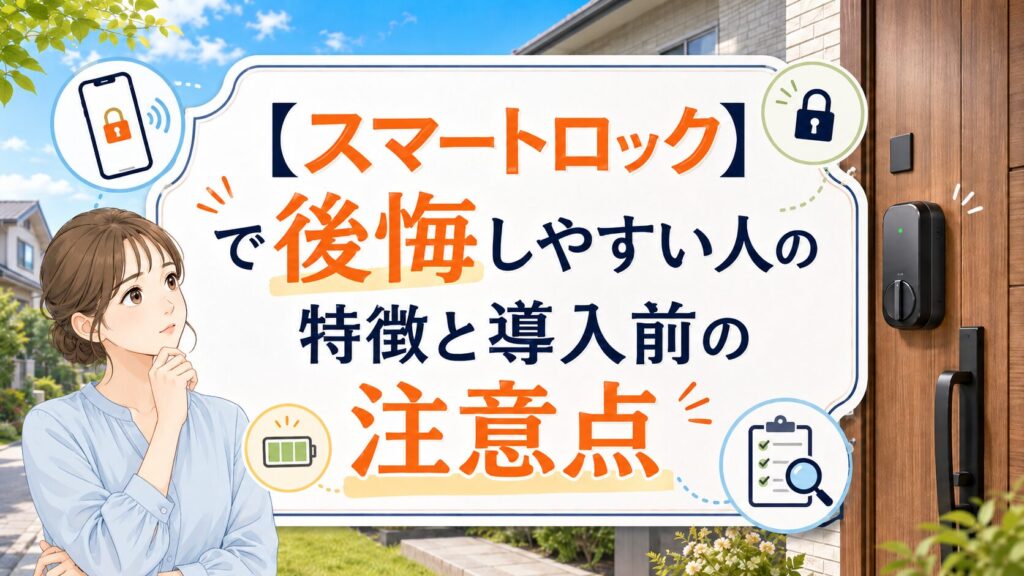 スマートロックで後悔しやすい人の特徴と導入前の注意点