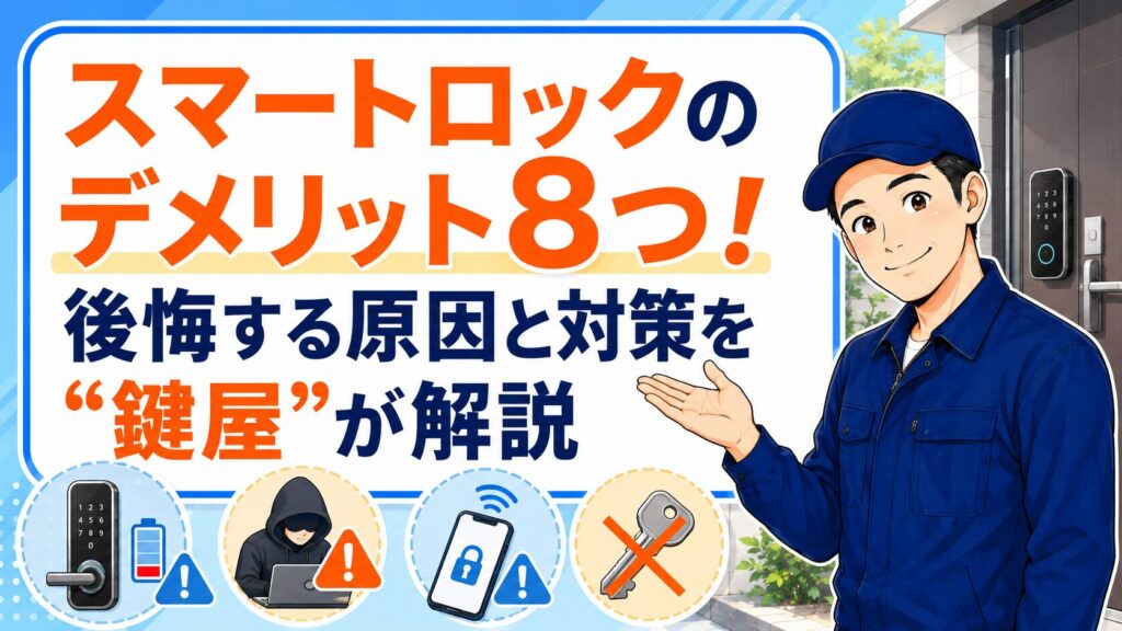 スマートロックのデメリット8つ！後悔する原因と対策を”鍵屋”が解説