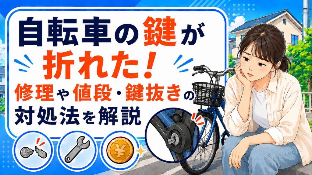 【自転車の鍵】が折れた！修理や値段・鍵抜きの対処法を解説