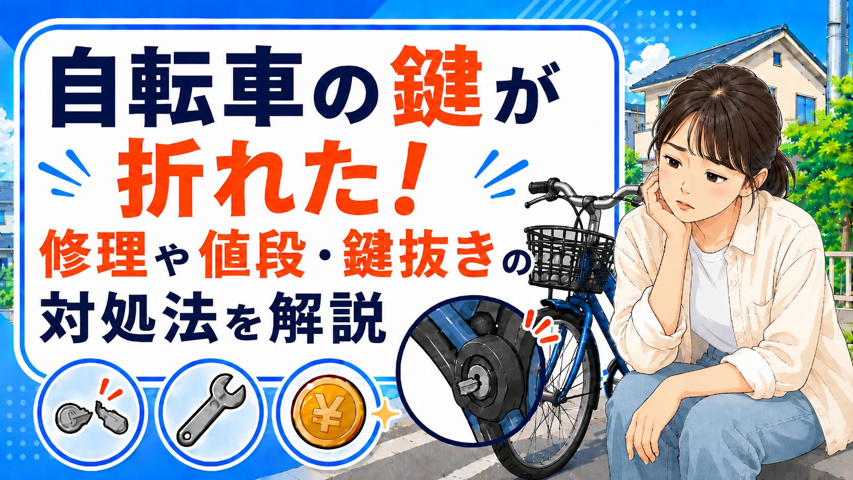 【自転車の鍵】が折れた！修理や値段・鍵抜きの対処法を解説