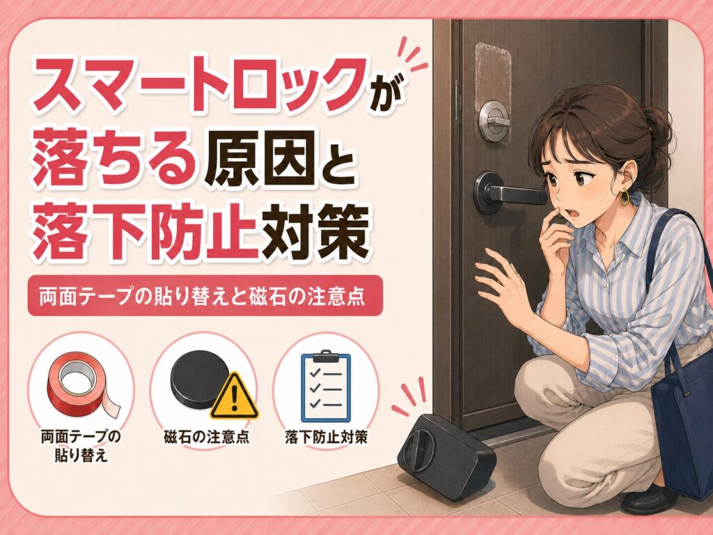 スマートロックが落ちる原因と落下防止対策｜両面テープの貼り替えと磁石の注意点