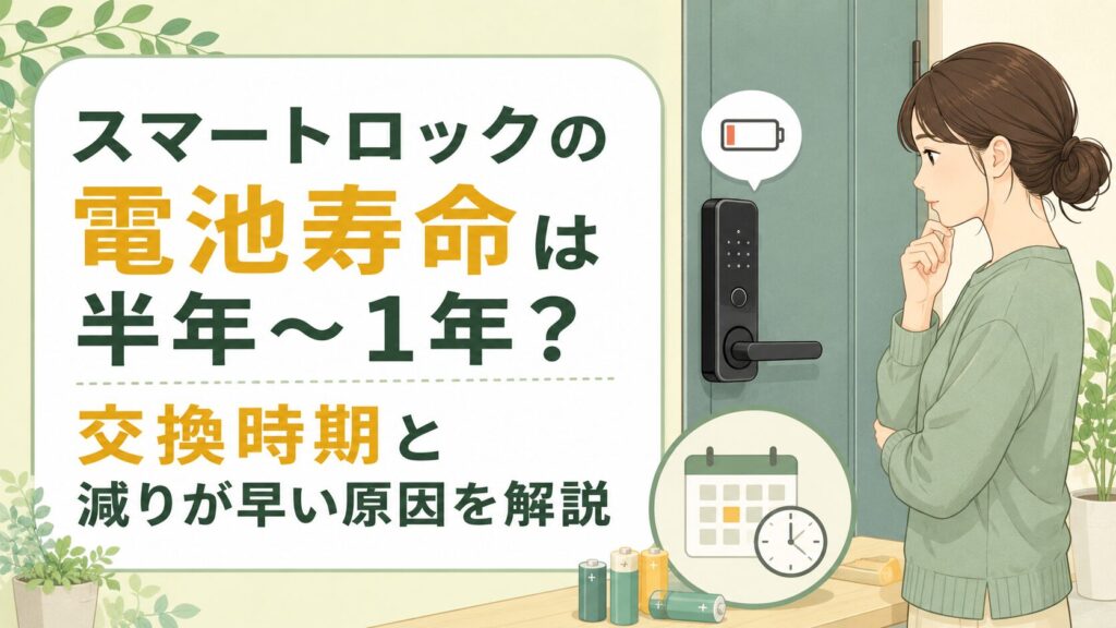 スマートロックの電池寿命は半年～1年？交換時期と減りが早い原因を解説