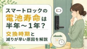 スマートロックの電池寿命は半年～1年？交換時期と減りが早い原因を解説