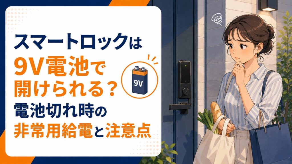 スマートロックは9V電池で開けられる？電池切れ時の非常用給電と注意点