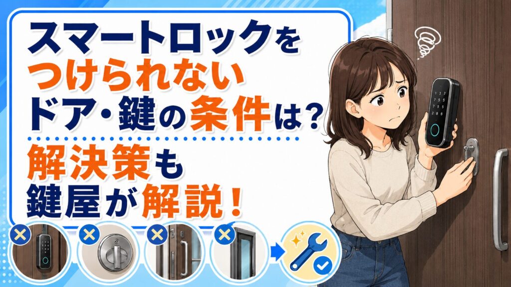 スマートロックをつけられないドア・鍵の条件は？解決策も鍵屋が解説！