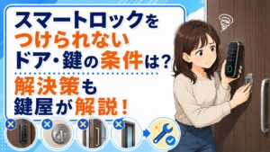 スマートロックをつけられないドア・鍵の条件は？解決策も鍵屋が解説！